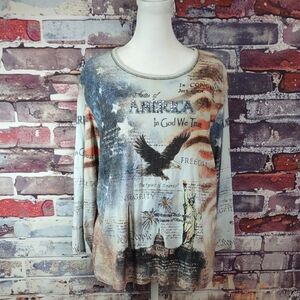 Cactus "America" Embellished Tee Shirt